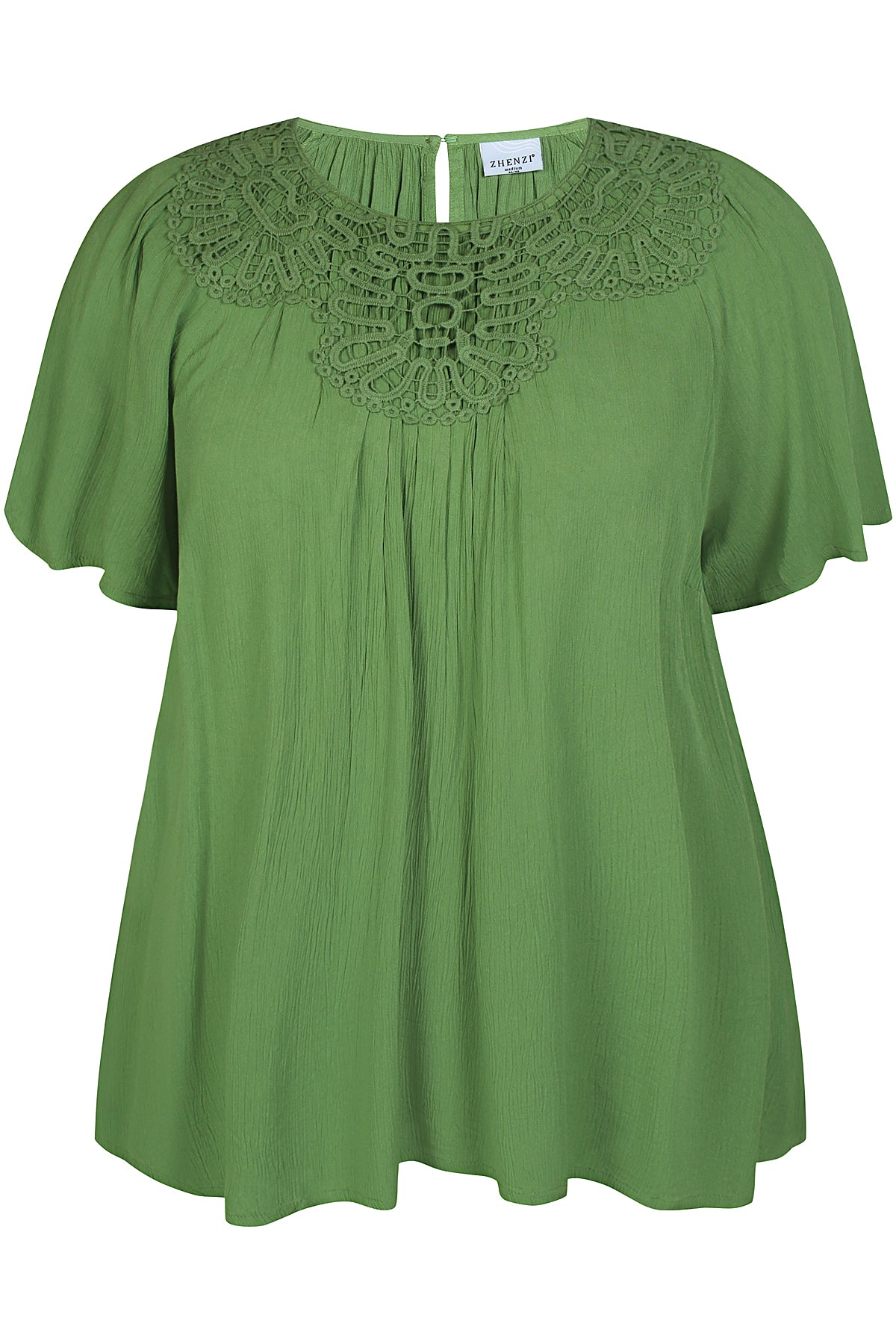 Zh-Luna 826-Blouse S/S Palm leaf