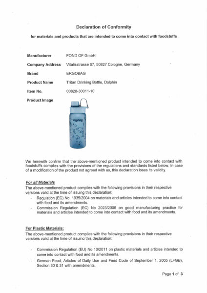 Trinkflasche Delfin