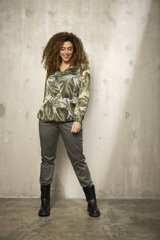 Zh-Stomp 122-Stomp Fit Pants Washed Stone green