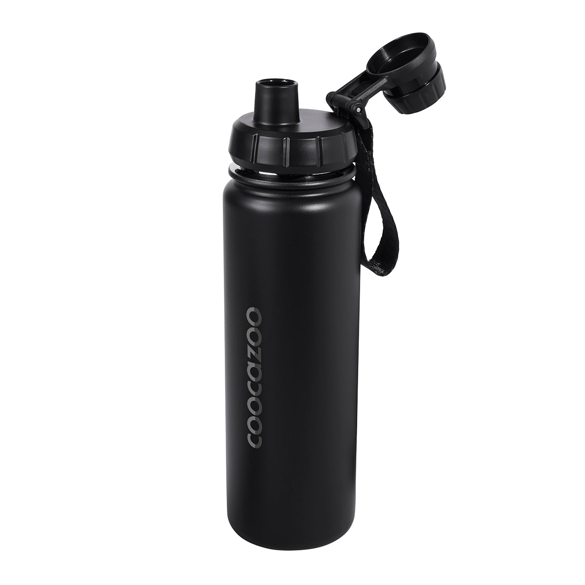 Isolierte Edelstahl-Trinkflasche Black