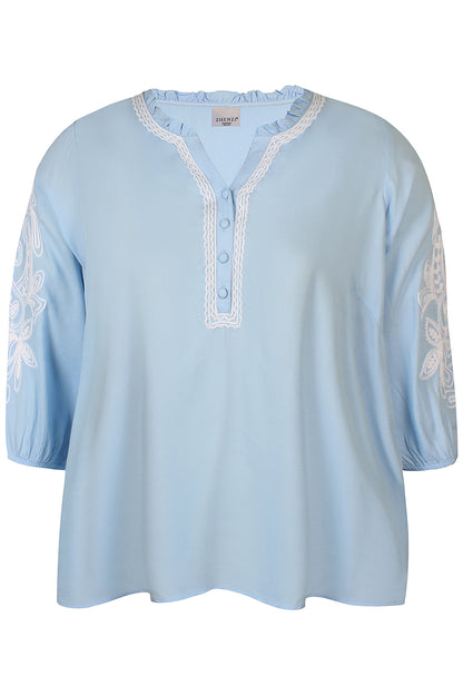 Gara 743-Blouse 3/4 Blue bell