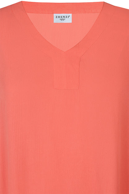 Giny 756-Blouse S/S Coral poppy