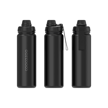 Isolierte Edelstahl-Trinkflasche Black