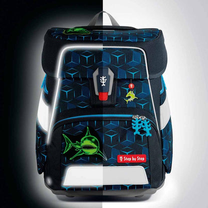 Space Shine Schulranzen-Set Shark Dexter